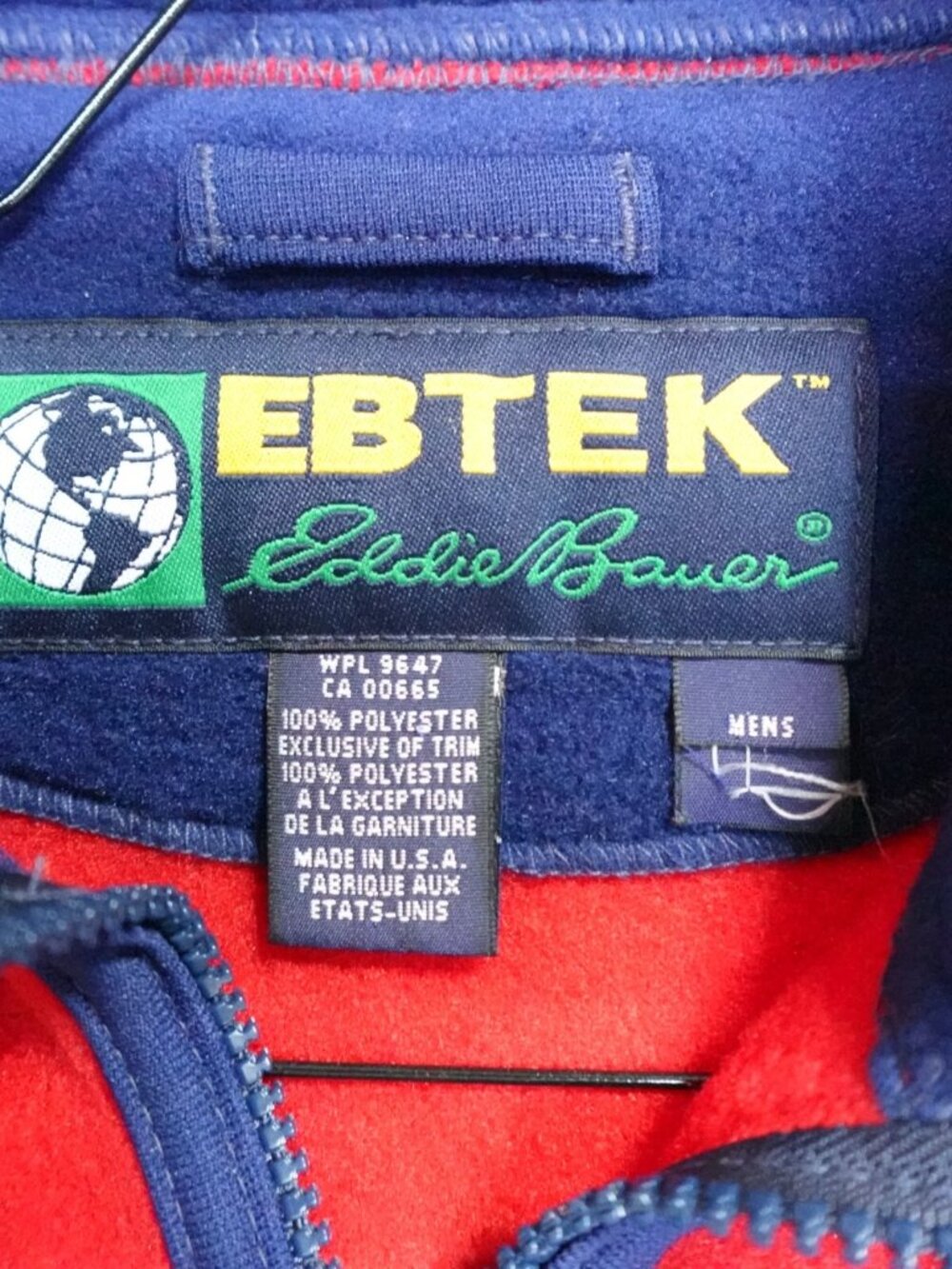 Vintage Eddie Bauer Jacket Medium Red Blue Yellow Colorblock Fleece Vest EBTEK - Picture 2 of 5